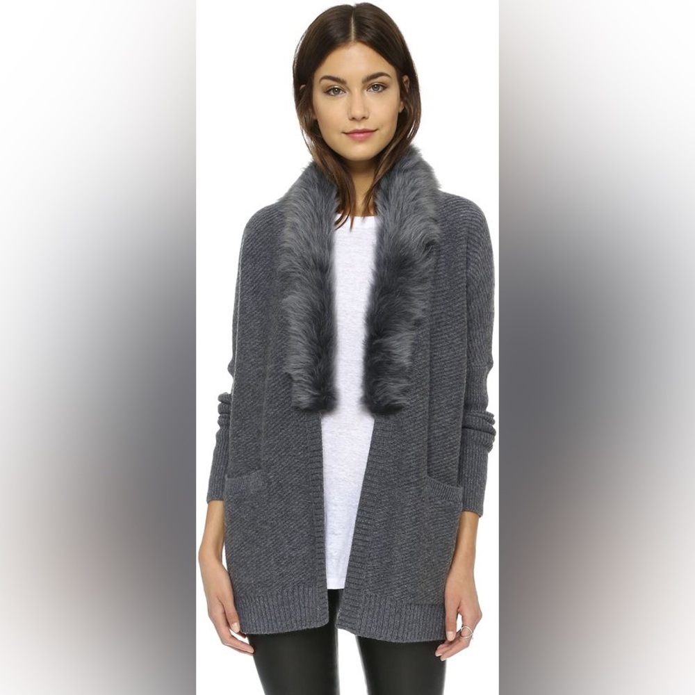 Club Monaco Keila Shearling Wrap Cardigan